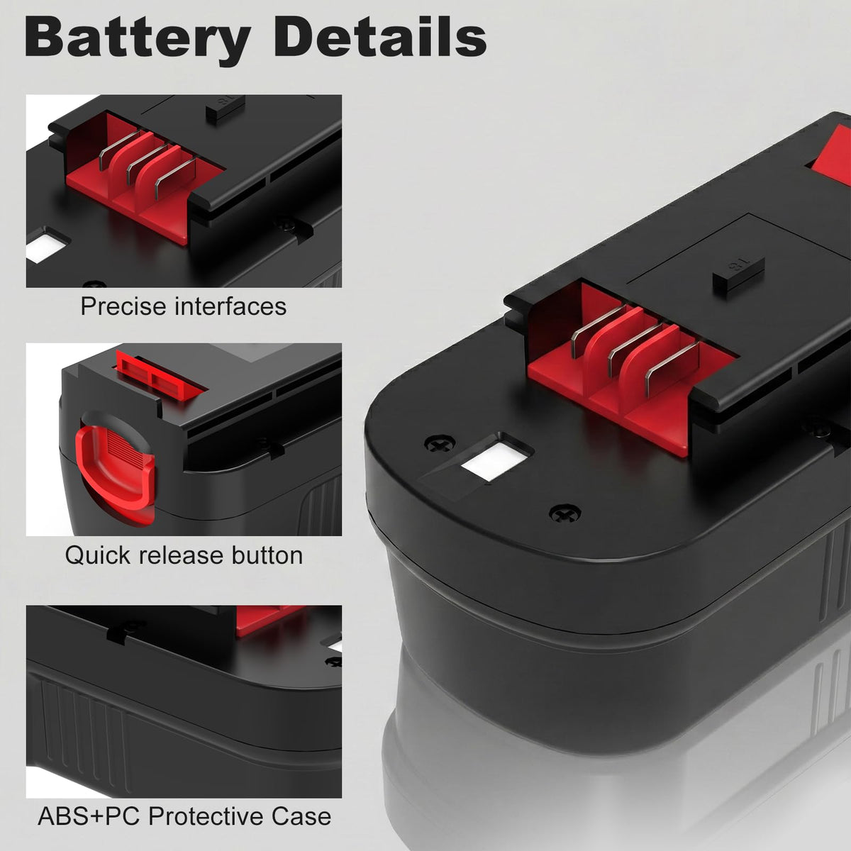 Munikind HPB18 battery pack top pins with temperature sensor for safe charging
