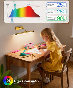 Musanne picture light retractable arm adjusts distance and angle for different artworks.