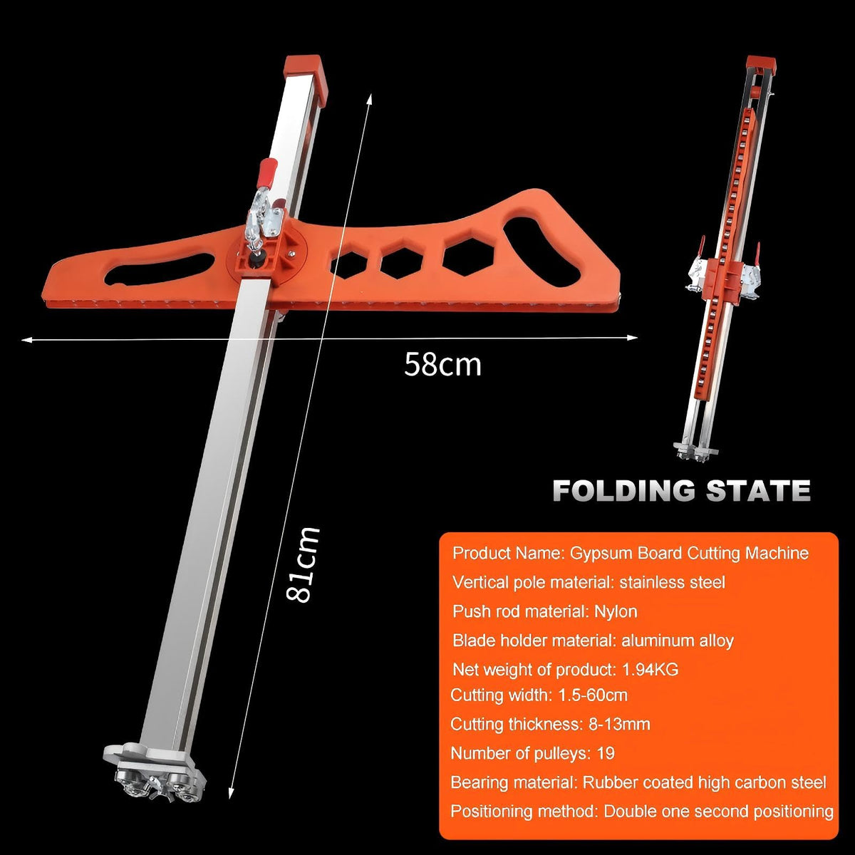 Muscovite drywall cutter with 23 wheels for smooth, straight cuts.