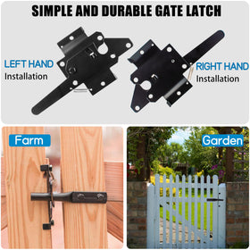 MustGood gate latch low-profile black finish blends with any outdoor décor.