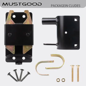 MustGood latch installed on a gate demonstrating easy mounting on wood or metal.
