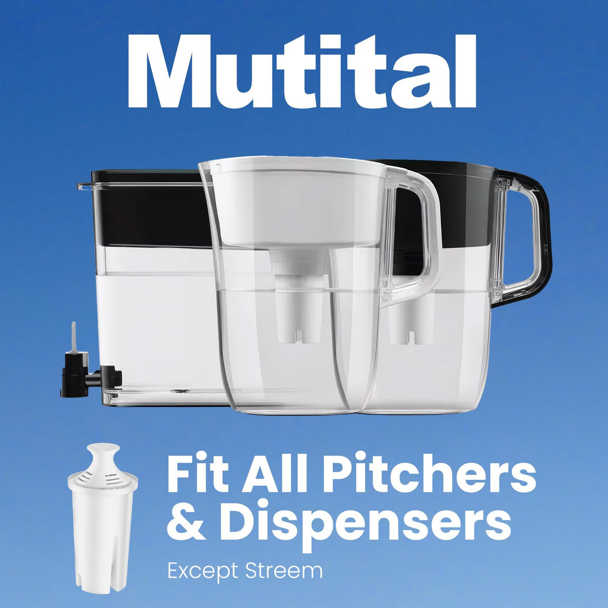 Mutital microbead flow technology illustration—fast, efficient filtration at your tap.
