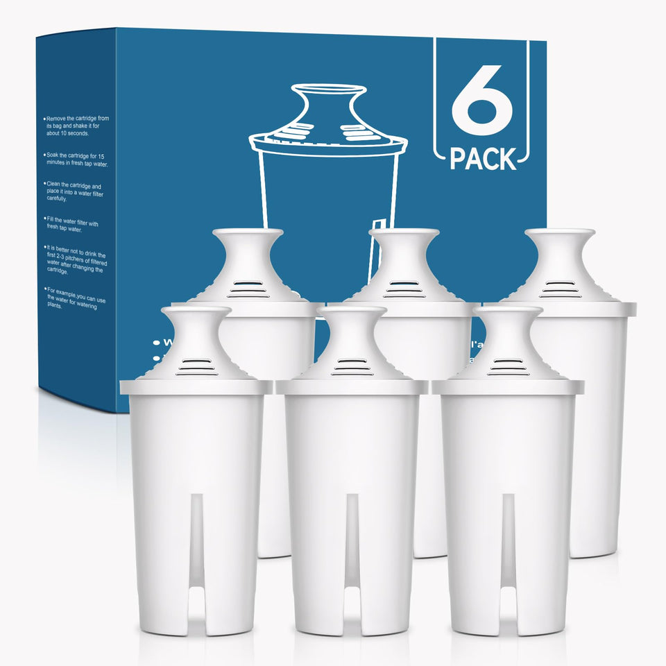 Mutital six-pack water filters for Brita pitchers—compatibility and replacement convenience.