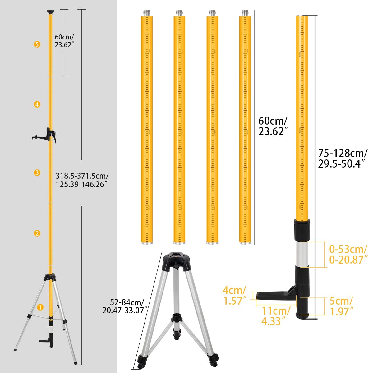 MUTOOP collapsible 12ft laser pole case for easy transport.