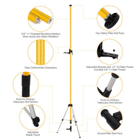 MUTOOP pole head with bubble level ensures accurate leveling.