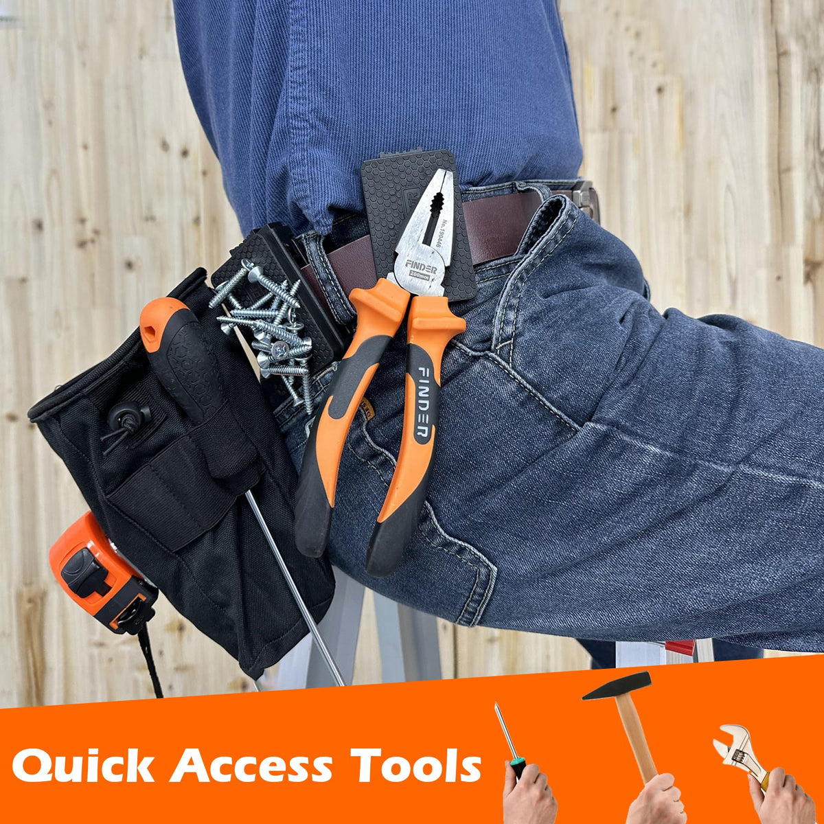 MUTUACTOR anti-slip magnetic belt clip keeps hammers accessible on a belt