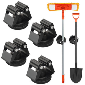 MUTUACTOR magnetic broom holder 4pcs secures brooms without drilling up to 12 lbs.
