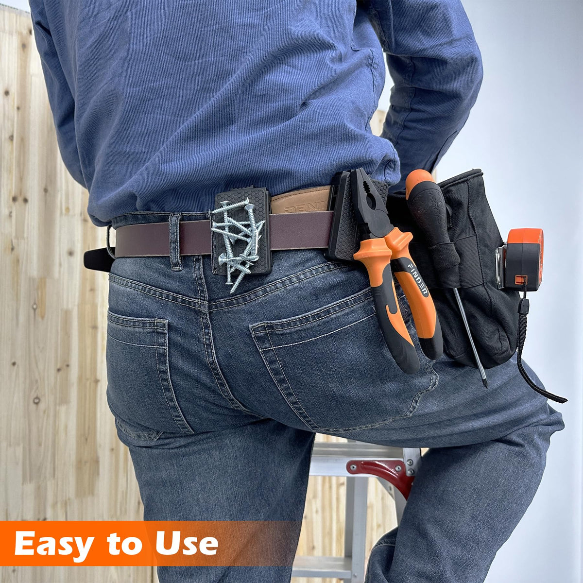 MUTUACTOR magnetic belt clip in action holding screwdrivers