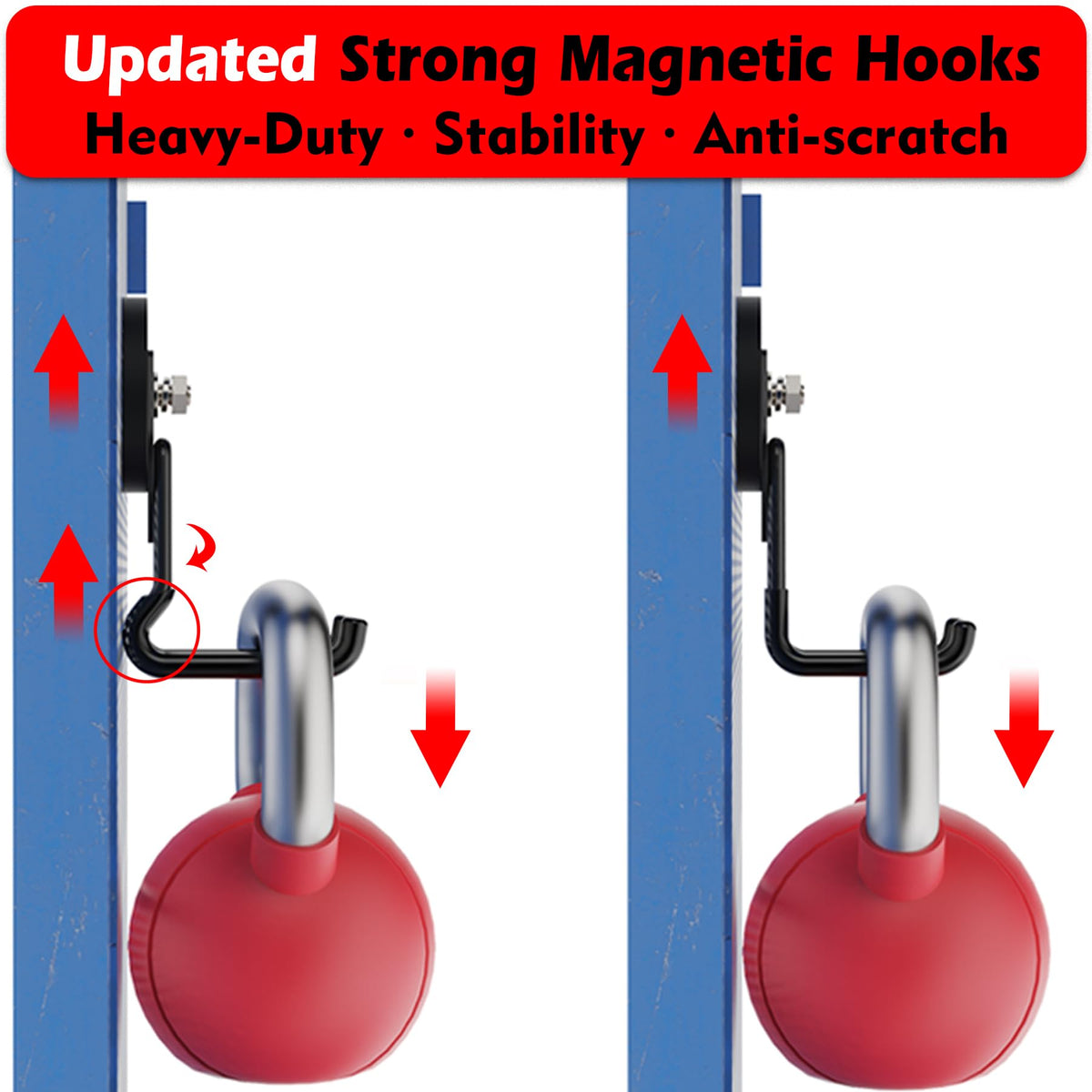 MUTUACTOR anti-scratch hook design protecting metal surfaces