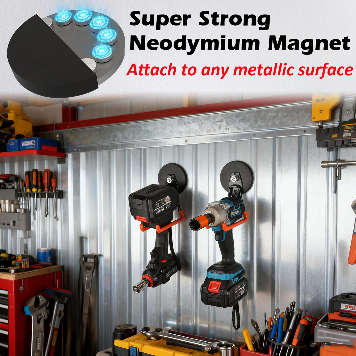 Mutuactor two-pack garage hooks organize workspace and reduce clutter.