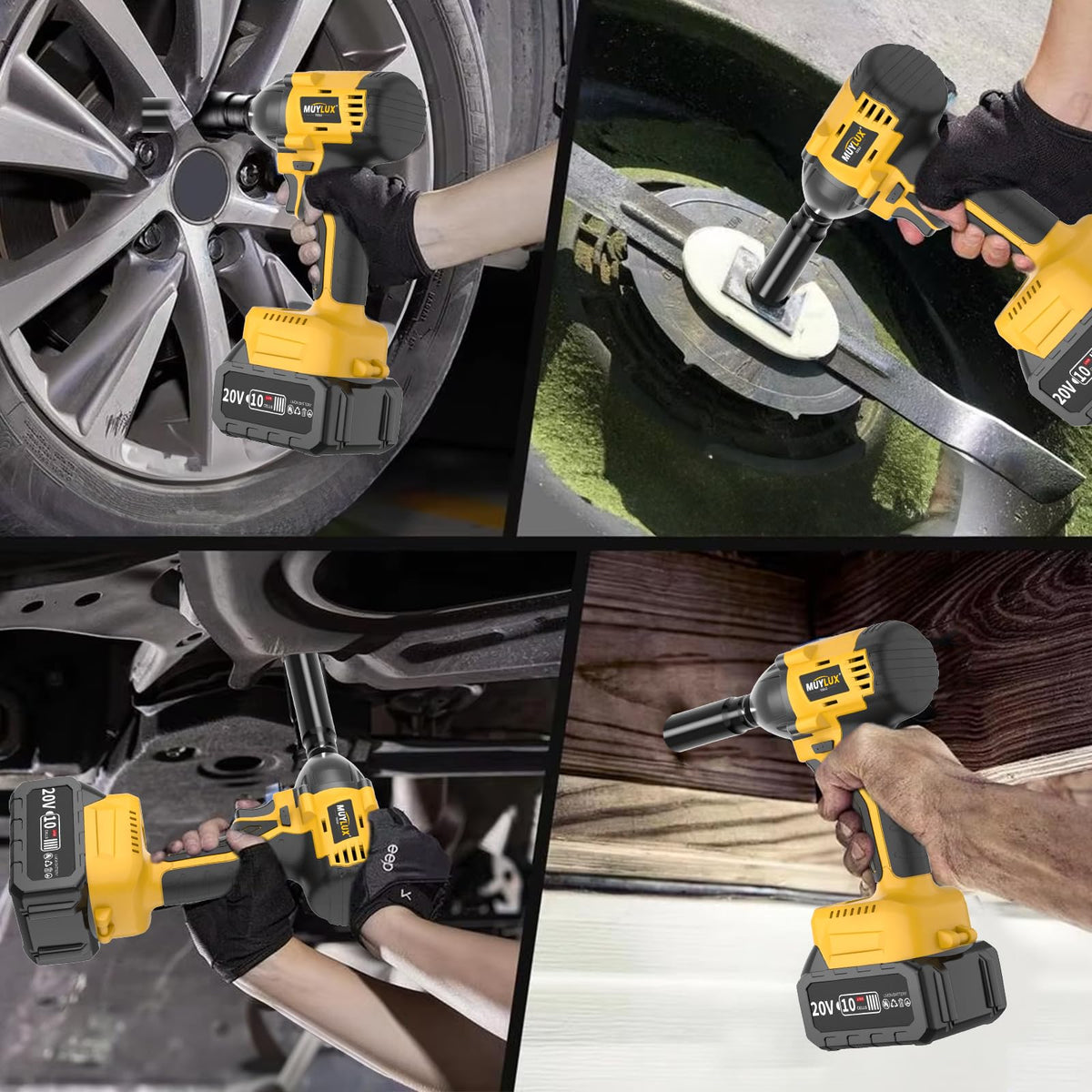 Muylux cordless mobility lets you work away from outlets.