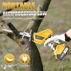Muylux saw cutting wood with precise control and speed