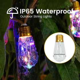 MUYUN rope hemp solar lights for porch with warm ambient glow.