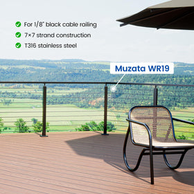 Muzata 1/8 inch cable with 7x7 strands offers flexibility and strength