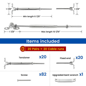 Muzata 20 pcs terminal set for fast, secure cable connections.