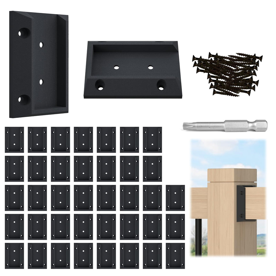 Muzata 40Pcs Deck Railing Brackets for 2x4 posts provide a sturdy frame connection.