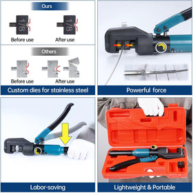 Muzata cable cutter CR12 making precise cuts up to 5/32 inch stainless cable.