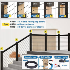 Muzata kit includes 100 sleeves and drill bit for easy installation