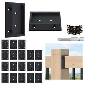 Muzata deck brackets on a 2x4 post with open side for wider rails.