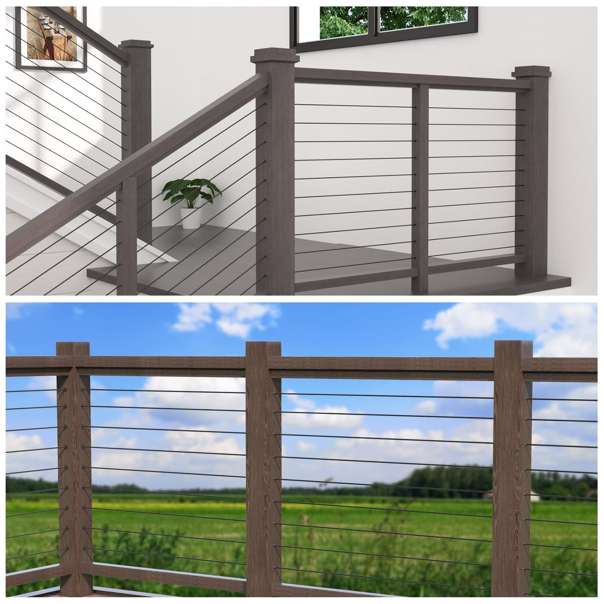 Muzata protective sleeve provides clean, finished deck railing