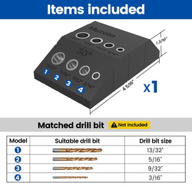 Muzata drill guide with clear guide lines aids accurate positioning.