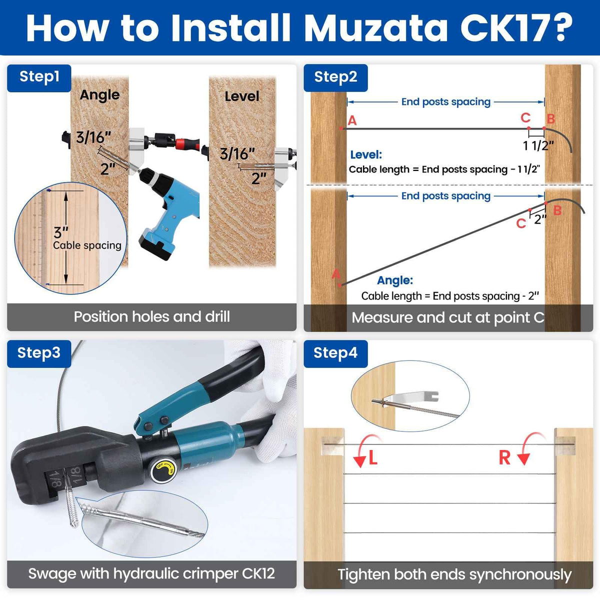 Muzata CT24 drill guide aids precise holes for angled stairs.