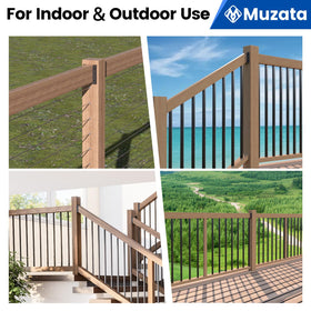 Muzata easy-installation four-step process simplifies railing setup and assembly.