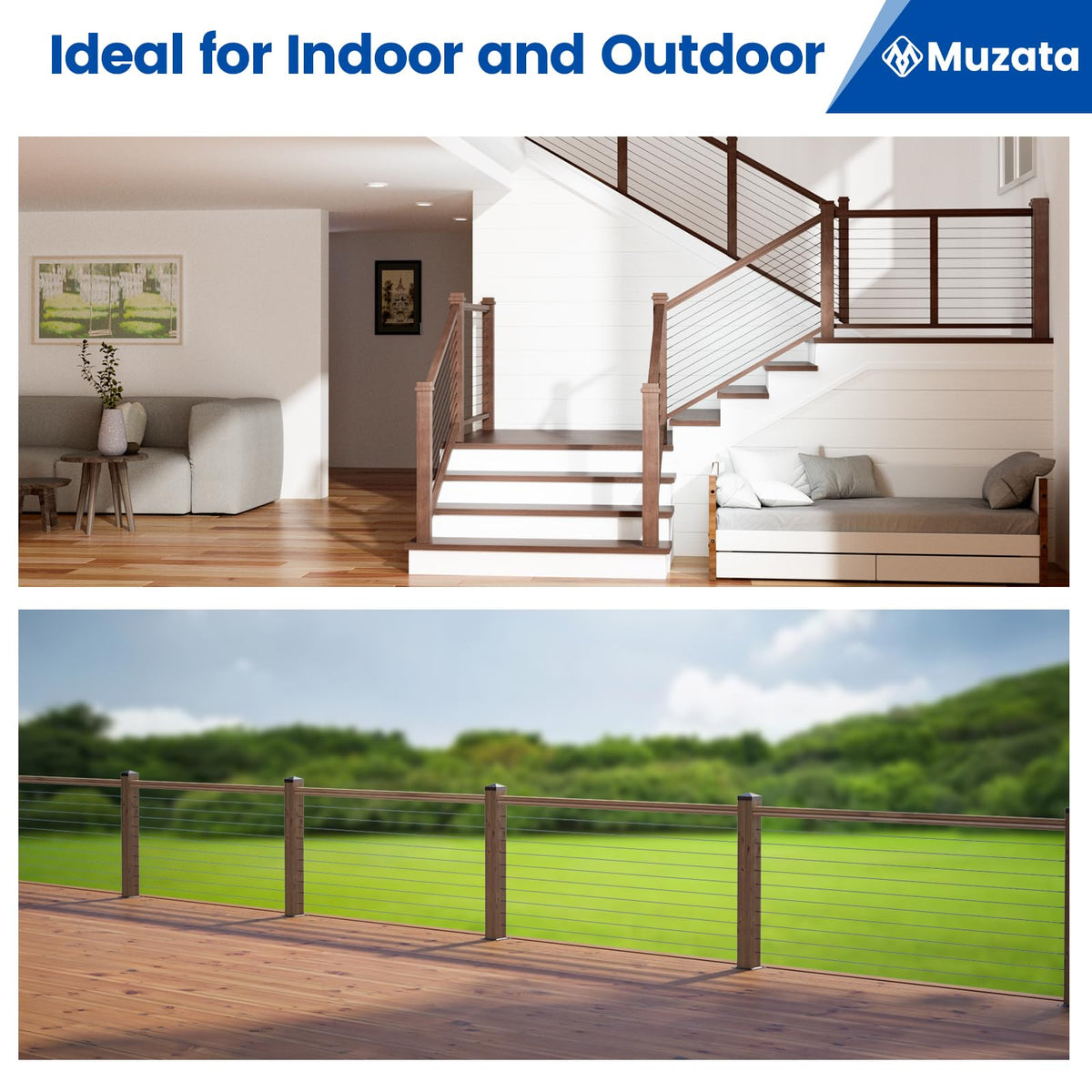 Muzata post with screws demo shows secure, stylish railing integration.