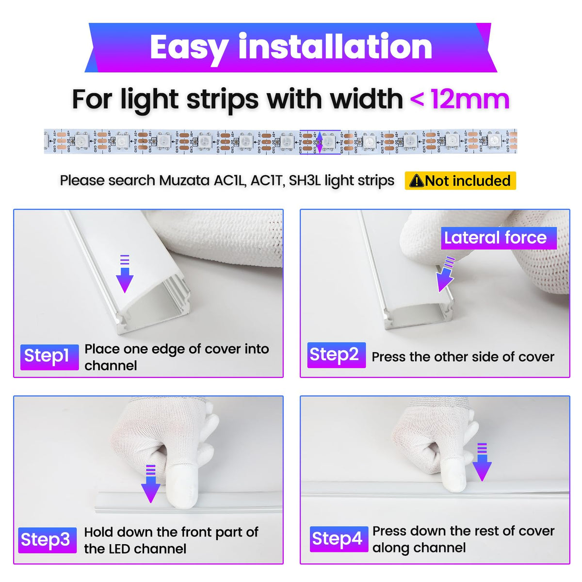 Muzata LCC1 L-shape adapters for corner installations