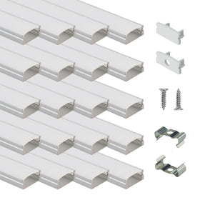 Muzata U1SW silver LED channel, 1m length, for clean lines