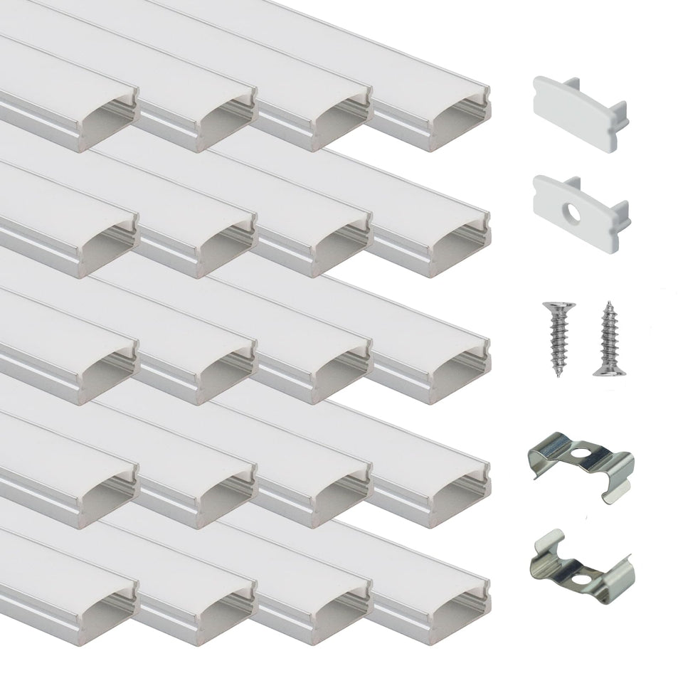 Muzata U1SW silver LED channel, 1m length, for clean lines