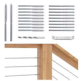 Muzata left and right swage lag screws secure balanced tension on wood posts.