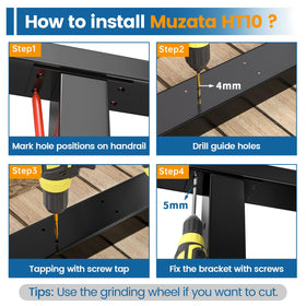 Muzata nylon end caps block moisture to extend handrail life.