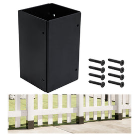 Muzata post protector on a 6-inch mailbox post guards against weather and impact