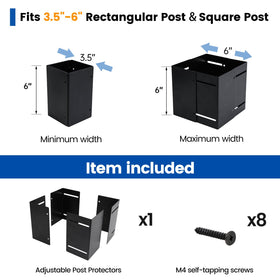 Muzata post protector predrilled installation enables quick, tool-free mounting on a fence post