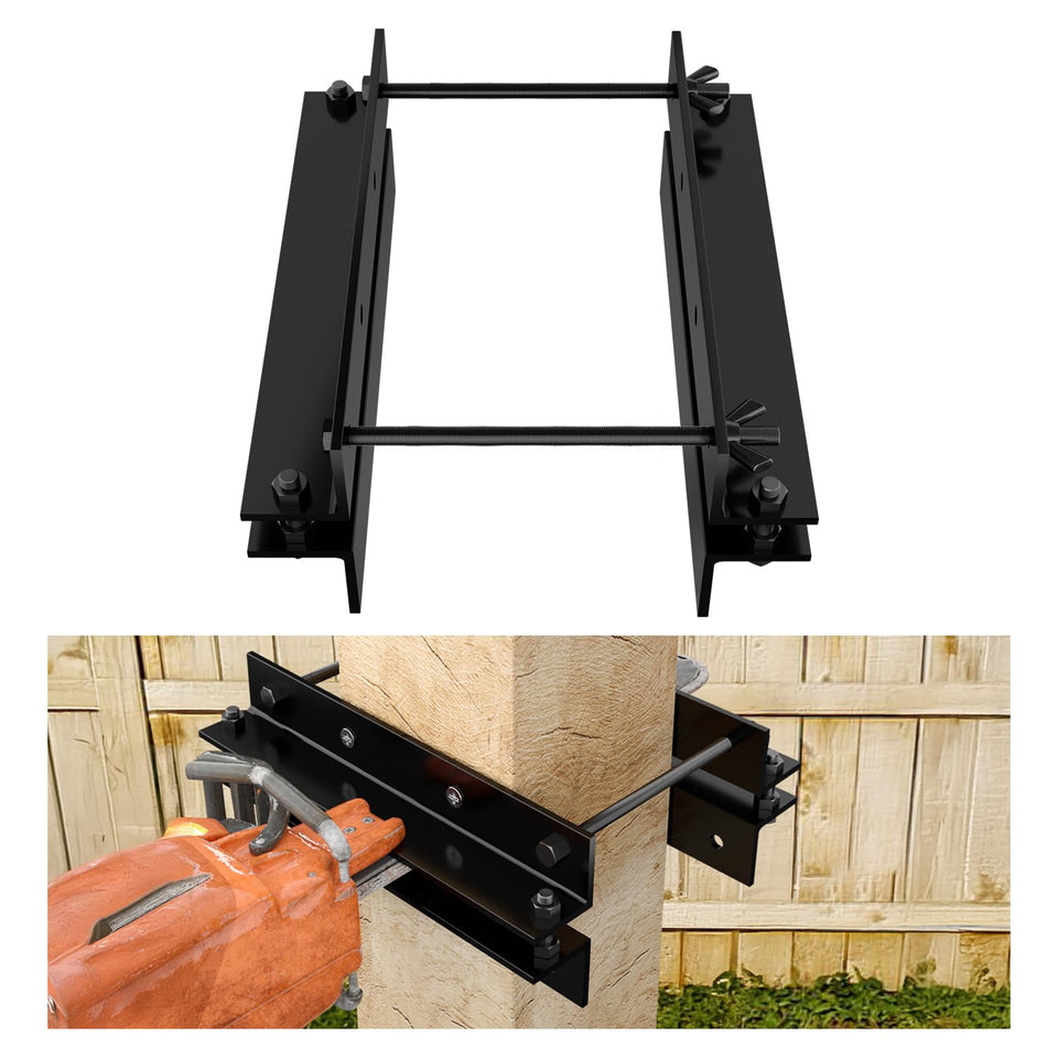Muzata reciprocating saw guide attachment cover for controlled, cleaner cuts on 4x4 posts.