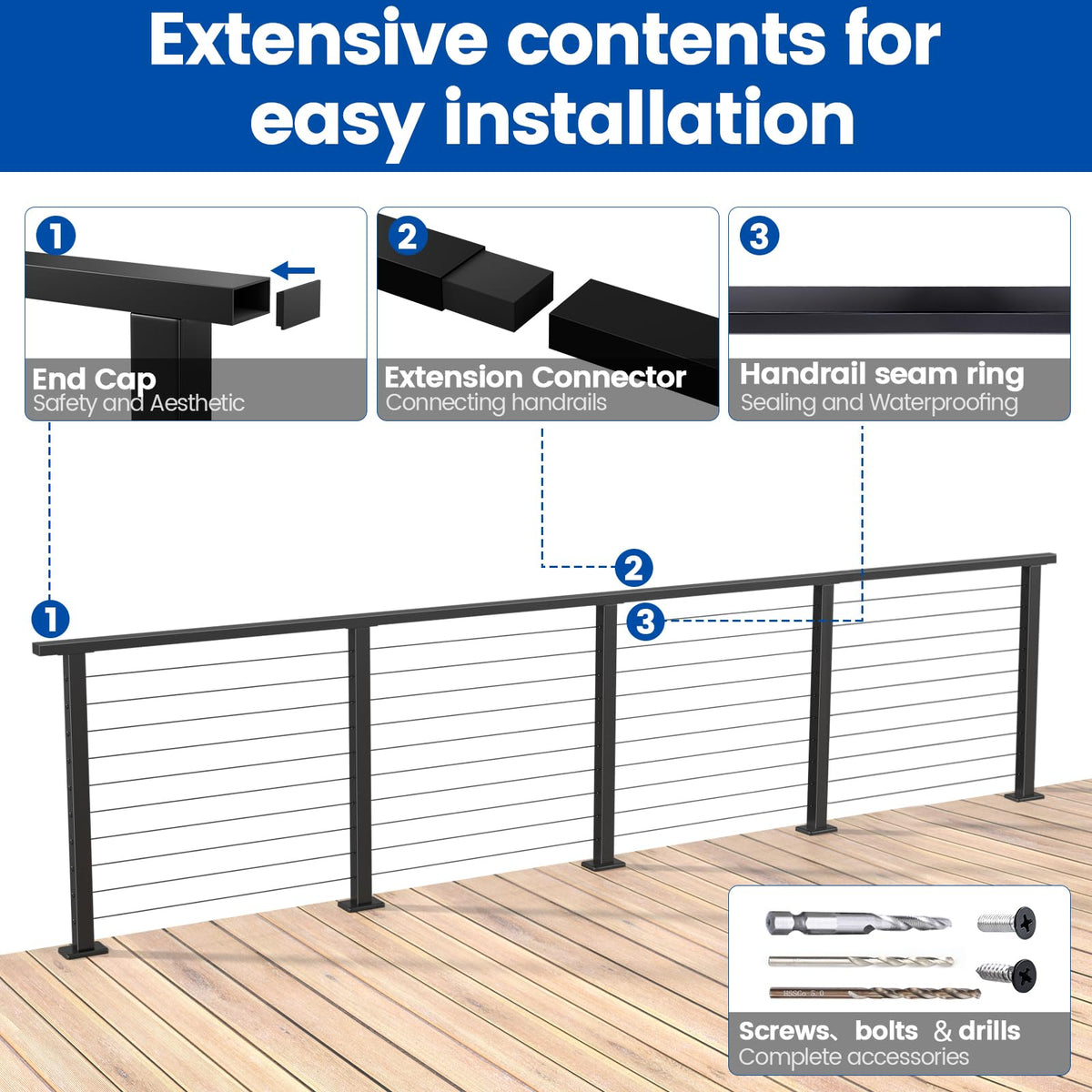 Muzata RWS1/RWS2 post kits pair with HT10 for versatile railing.