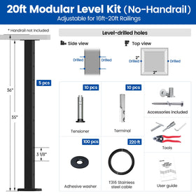 Muzata swageless invisible tensioners installed for clean, tool-free cable tension