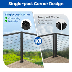 Muzata T-drilled corner post PS02 B34S demonstrates surface-mount installation