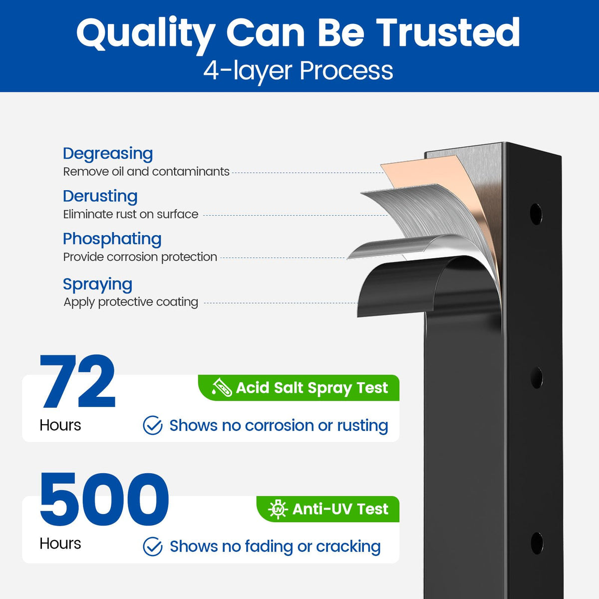 Muzata T304 stainless steel post designed for indoor and outdoor use.