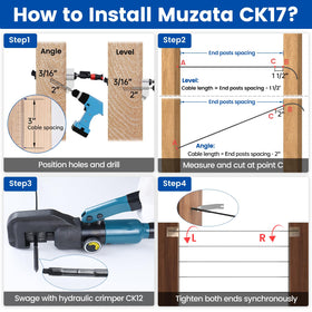 Muzata T316 stainless steel hardware resists rust in outdoor railing projects.