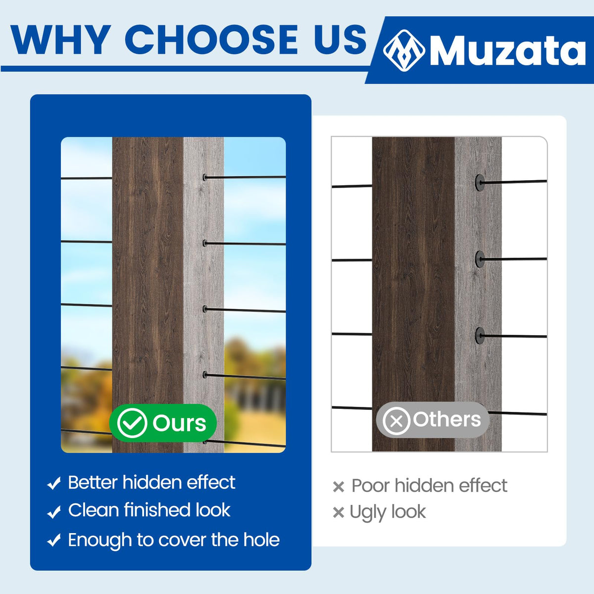 Muzata T316 stainless steel sleeve resists rust and weather