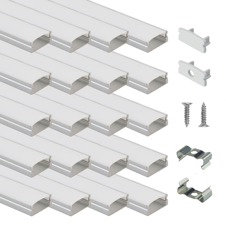 Muzata U1SW LED channel 2m with silver finish for even diffusion