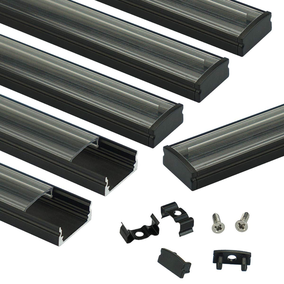 Muzata U1SW black LED channel ready for a sleek, elegant installation