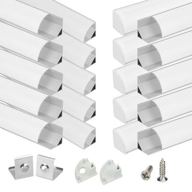 Muzata V shape LED channel with milky cover diffusing light for a soft glow