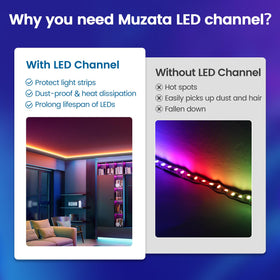 Muzata V1SW corner lighting application on bookshelf or cabinet