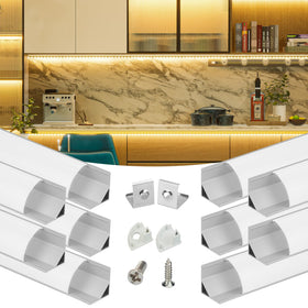 Muzata V1SW LED channel with milky white cover for corner lighting and dust protection