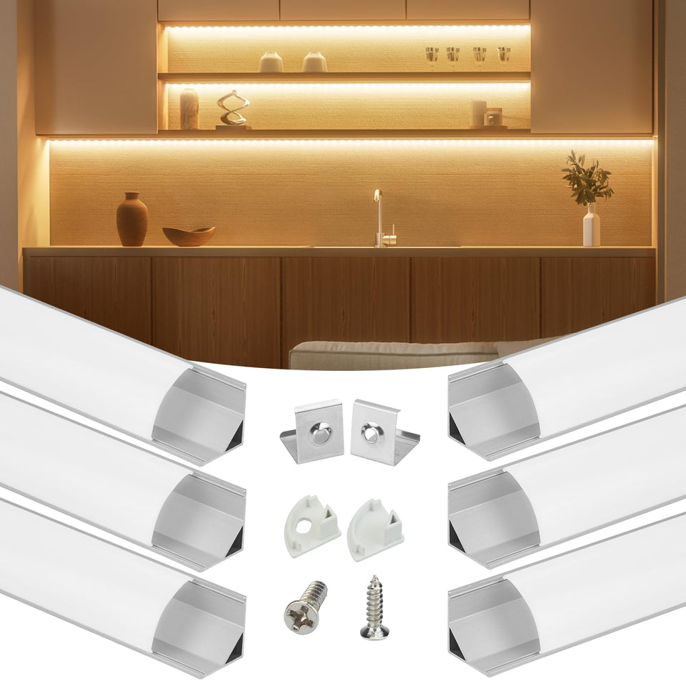 Muzata V1SW corner lighting with V shape channel offering a soft glow