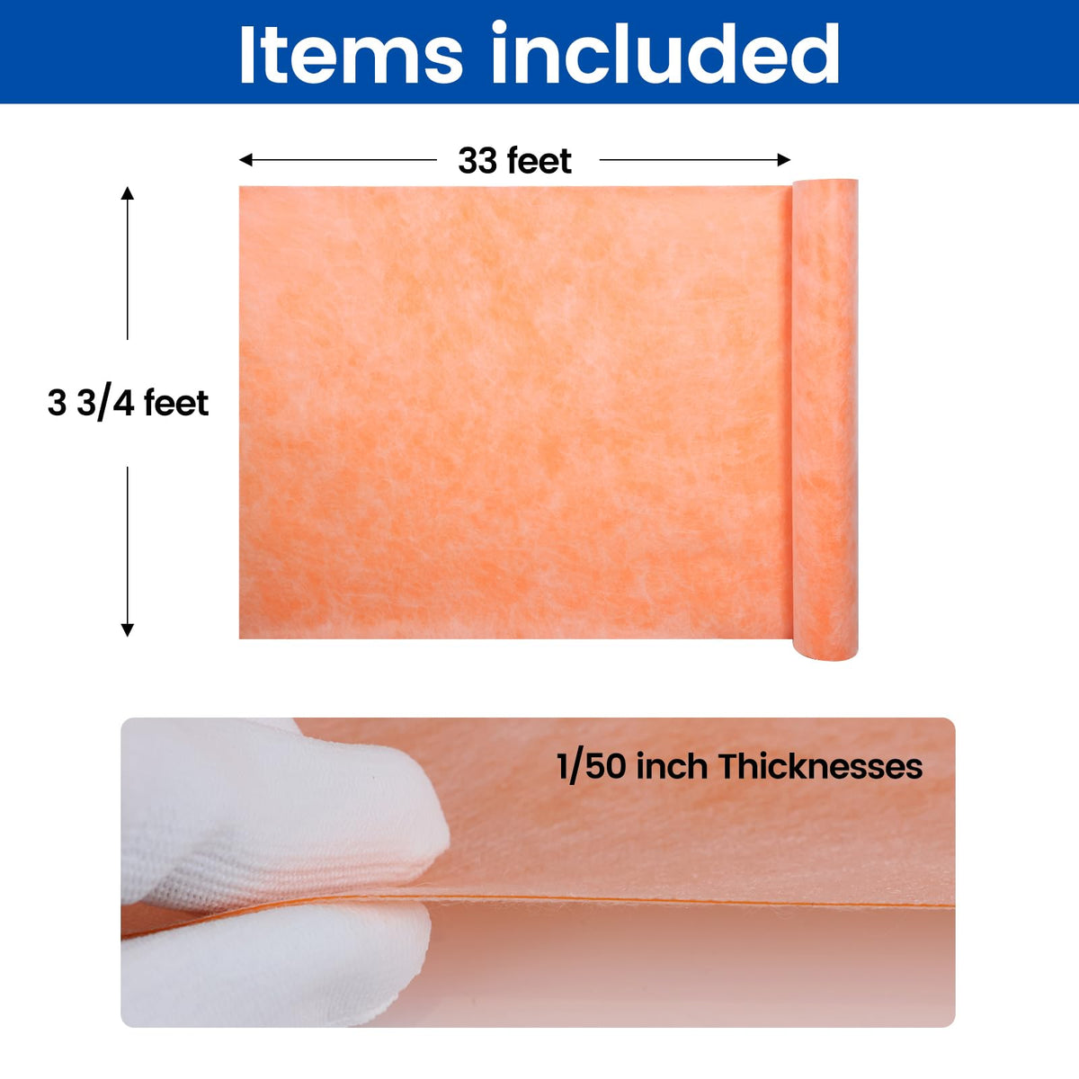Muzata membrane 23.6 mil thickness shields floors and walls from moisture.