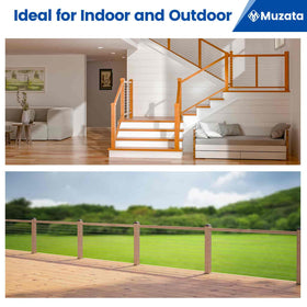 Muzata wood-post cable system helps create stylish, tensioned railings.